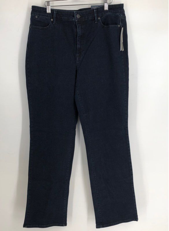 NWT Talbots Flawless Women&#39;s Blue High-Waist Barely Bootcut Jeans - Size 14