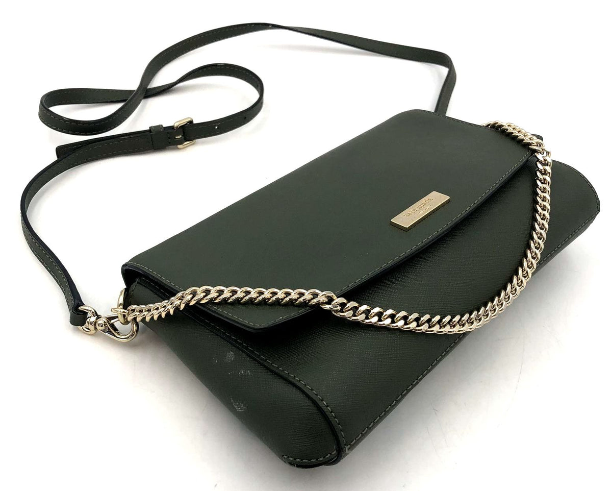 Kate Spade 'Laurel Way Greer' Olive Green Saffiano Leather Crossbody Bag (+COA)