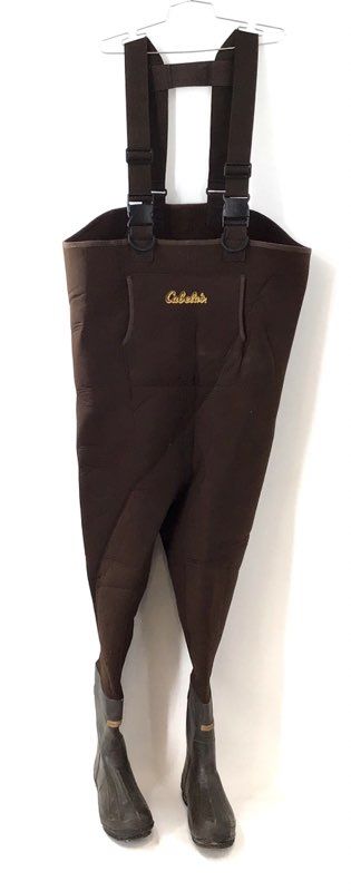 Cabela's Neoprene Chest Waders Size 13S Boots Hunting Fishing Brown