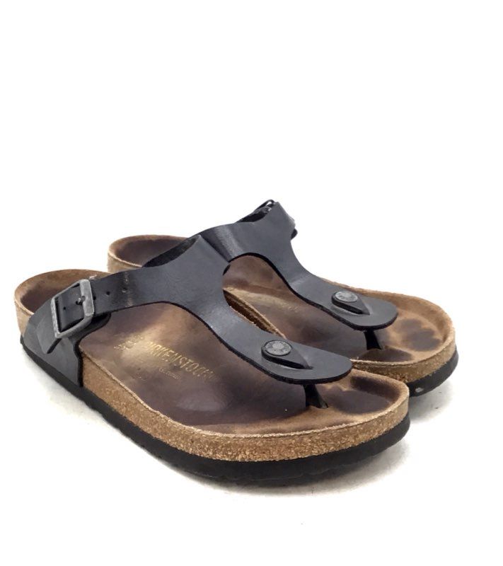 Birkenstock Women&#39;s Black Slip-On Thong Sandals - Size 8