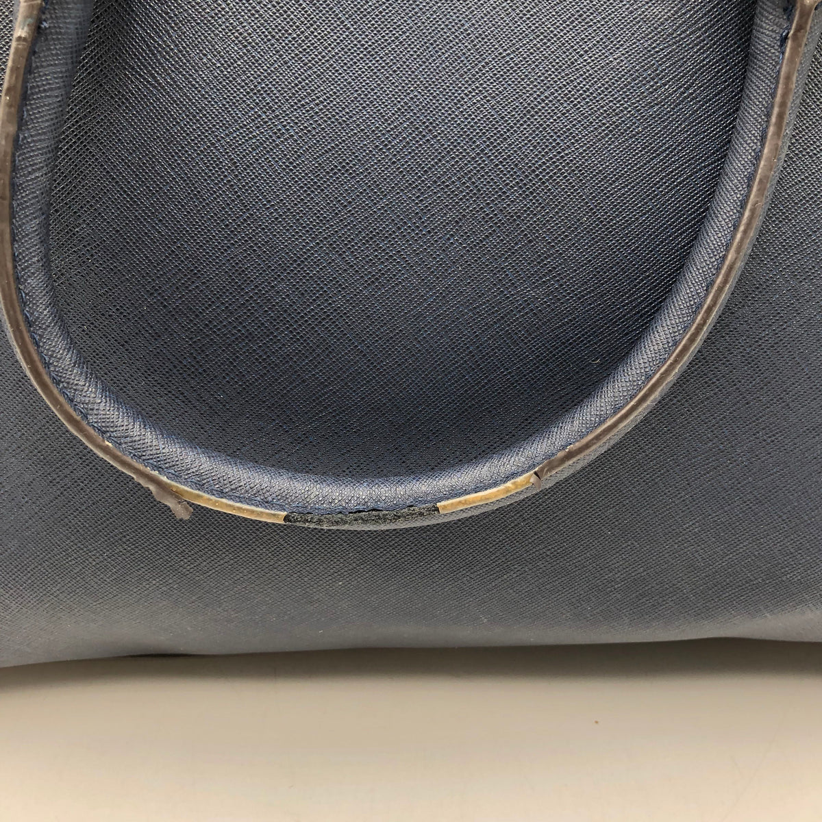 Michael Kors Navy Blue Jet Set Shelia Satchel Bag Gold Hardware COA