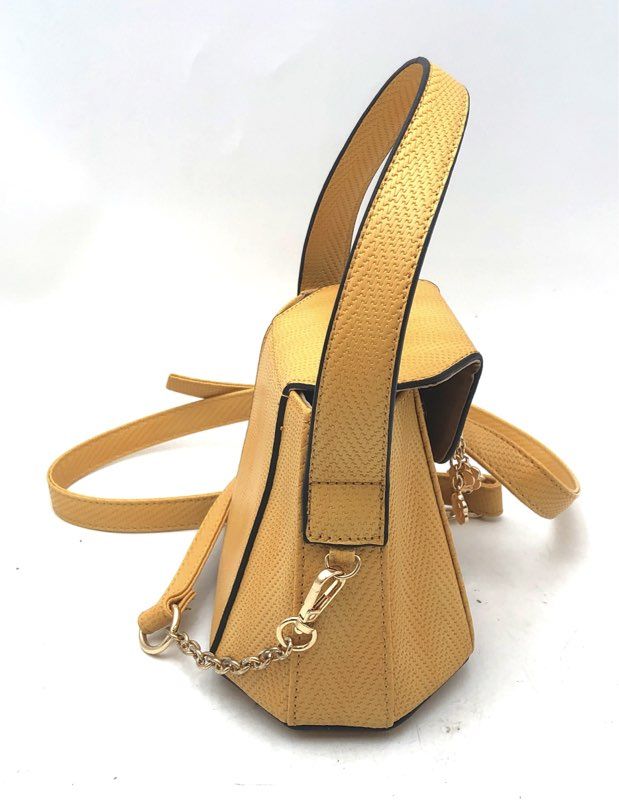 Est. 1946 Yellow Textured Turn Lock Satchel Handbag Crossbody Bag