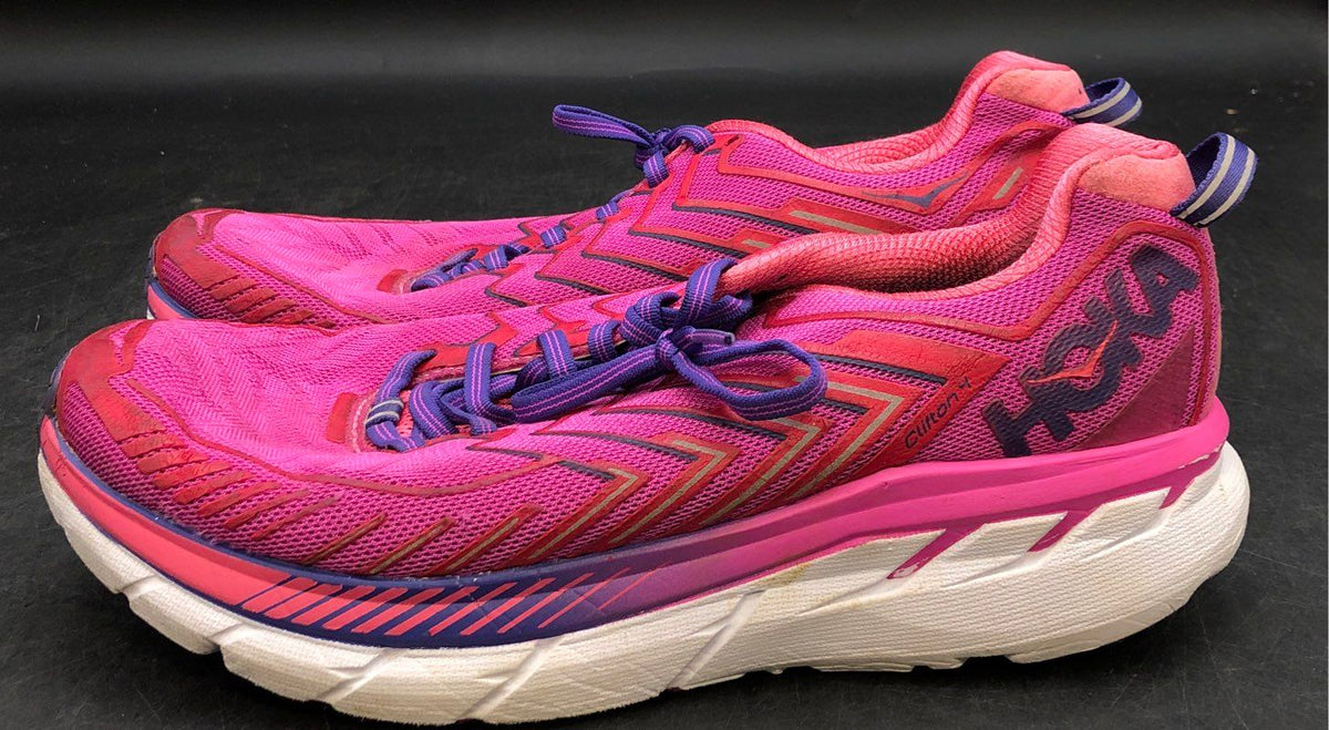 Hoka One One Women's Clifton 4 Pink Athletic Shoes - Size 10