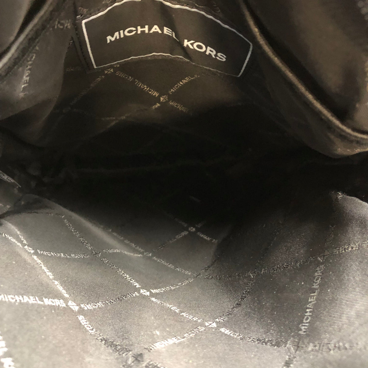 Michael Kors Brown Black Leather Cooper Logo Flight Bag Crossbody COA
