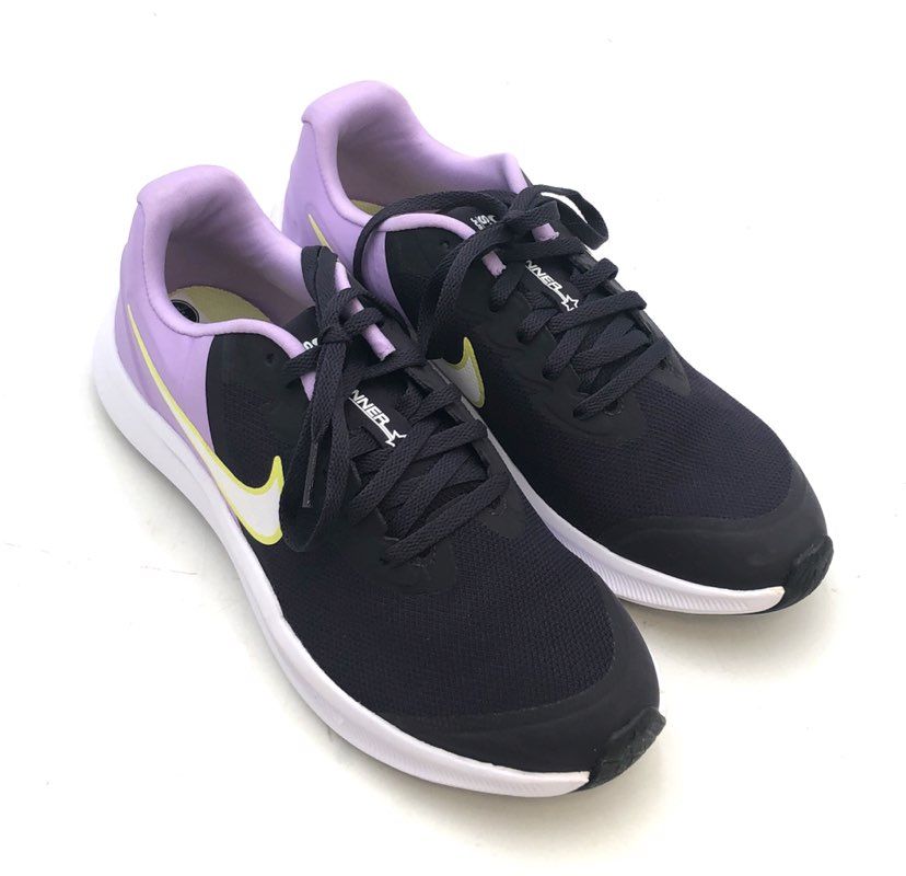 Nike Star Runner 3 GS Cave Purple Black White Running Shoes Size 5.5Y