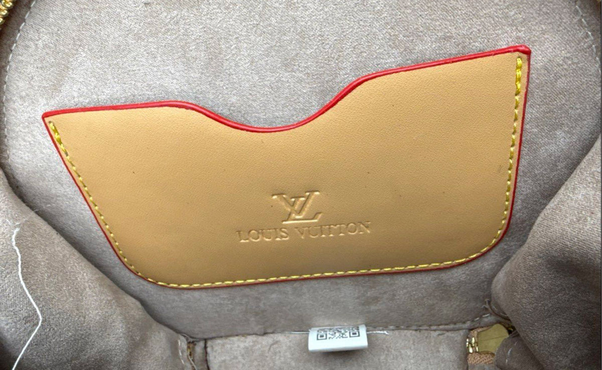 LV Inspired Monogram Print Round Circle Crossbody Bag Purse Not Authentic