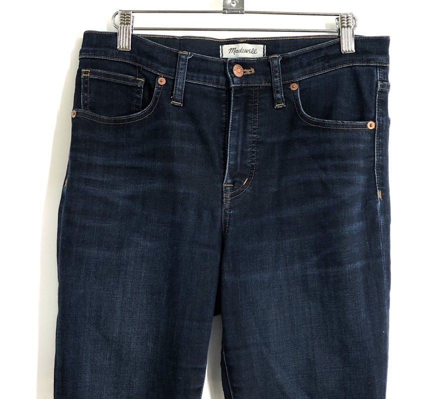 Madewell Women's 9" High-Rise Skinny Jeans Dark Indigo Blue Stretch Sz 28T