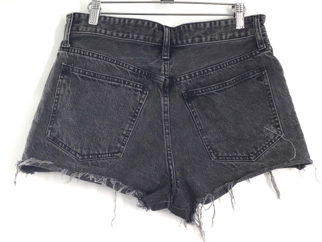 Madewell Women's High-Rise Denim Shorts Lot of 2 Black Gray Raw Hem Sz 28