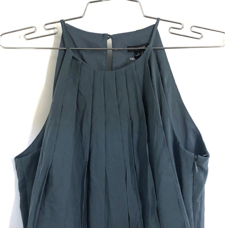 Ann Taylor Women's Teal Pleated Bodice Halter Sleeveless Dress Sz 2 NWT