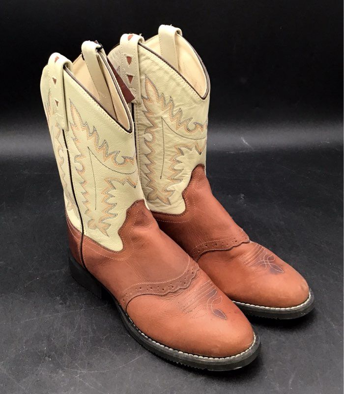 Old West Women's Brown Beige Western Boots - Size 4.5