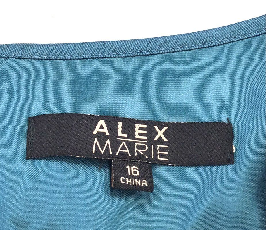NWT Alex Marie Women's Teal Mini Dress - Size 16