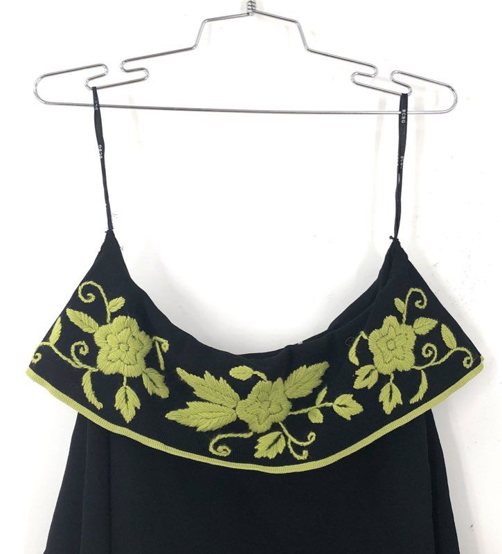 NWT BCBGMaxazria Women's Black Floral Camisole Blouse - Size L