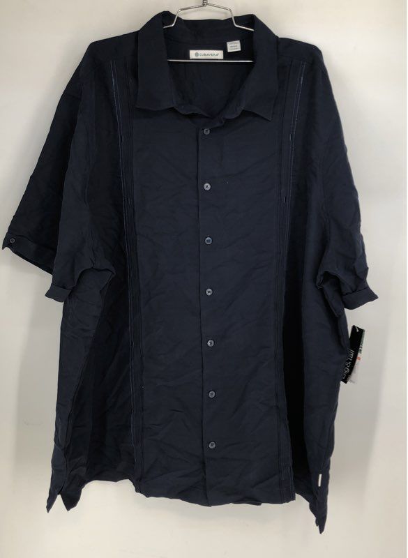 NWT Cubavera Men's Navy Blue Button-Up Shirt - Size 3XLT