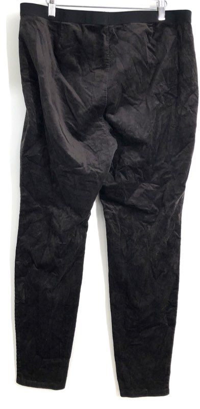 Eileen Fisher Women's Charcoal Gray Fine Wale Corduroy Pull On Pants Sz L