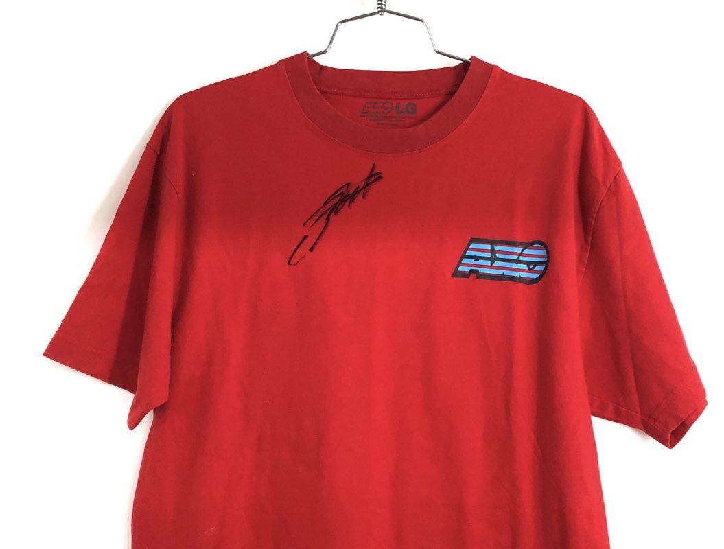 Axo Men's Red Graphic Motocross Racing Short Sleeve Cotton T-Shirt Size L