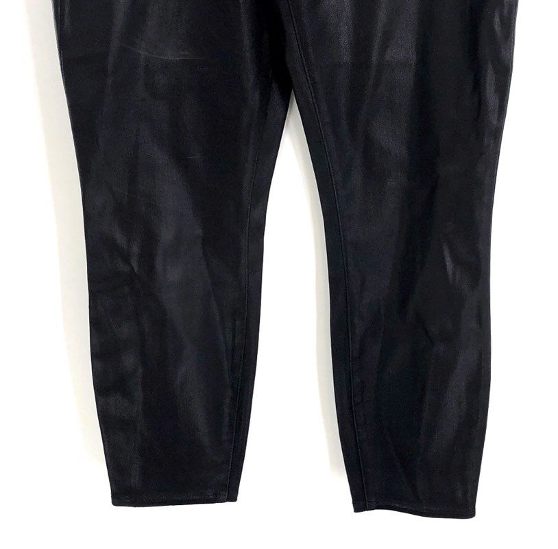 L'Agence Women's Margot High Rise Skinny Coated Black Pants NWT Sz 31