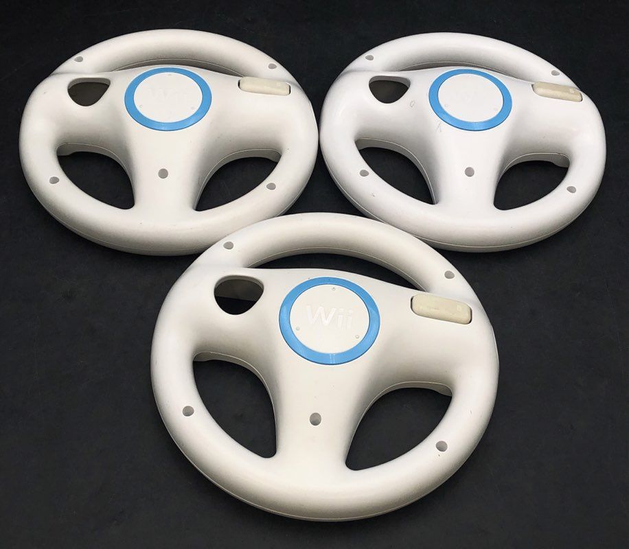 Nintendo Wii Steering Wheel Lot of 3 OEM Official Racing Wheels RVL-024