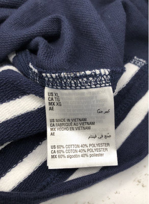 Karen Scott Sport Women's Navy White Striped Full Zip Jacket Cardigan Sz XL NWT