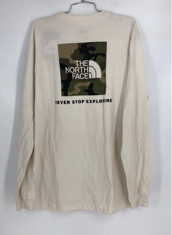 NWT The North Face Men&#39;s Off White Long Sleeve T-Shirt - Size XL