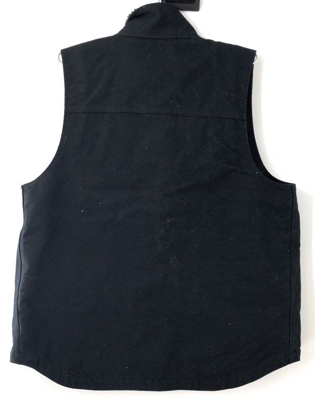 Carhartt Men's Washed Duck Sherpa Lined Vest Black Workwear Sz S
