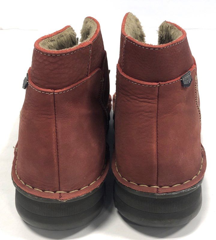 OnFoot Womens Red Leather Comfort Chukka Ankle Boots Made in Spain Size EU 39