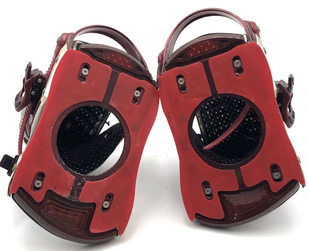 Ride King Snowboard Bindings Maroon Metallic Red Pair Team Series