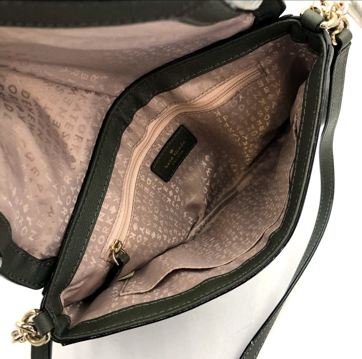 Kate Spade 'Laurel Way Greer' Olive Green Saffiano Leather Crossbody Bag (+COA)