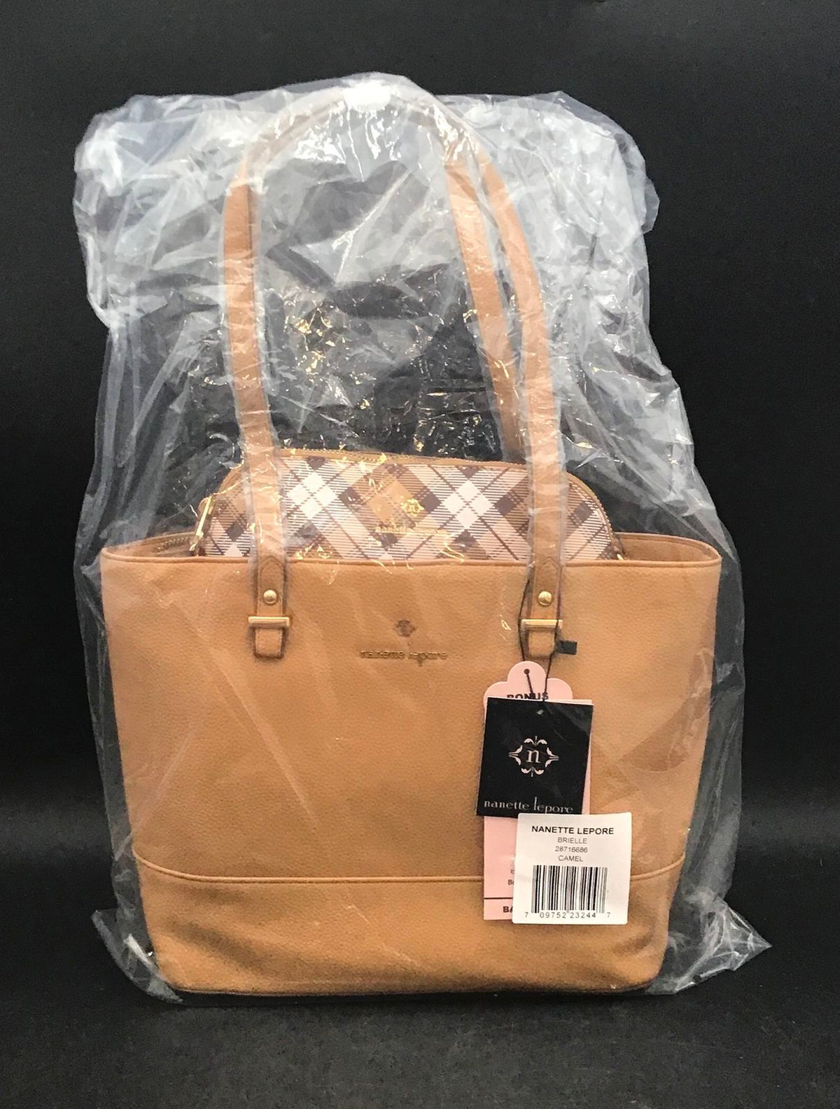 NWT Nanette Lepore Camel Brielle Tote Purse With Crossbody Bag