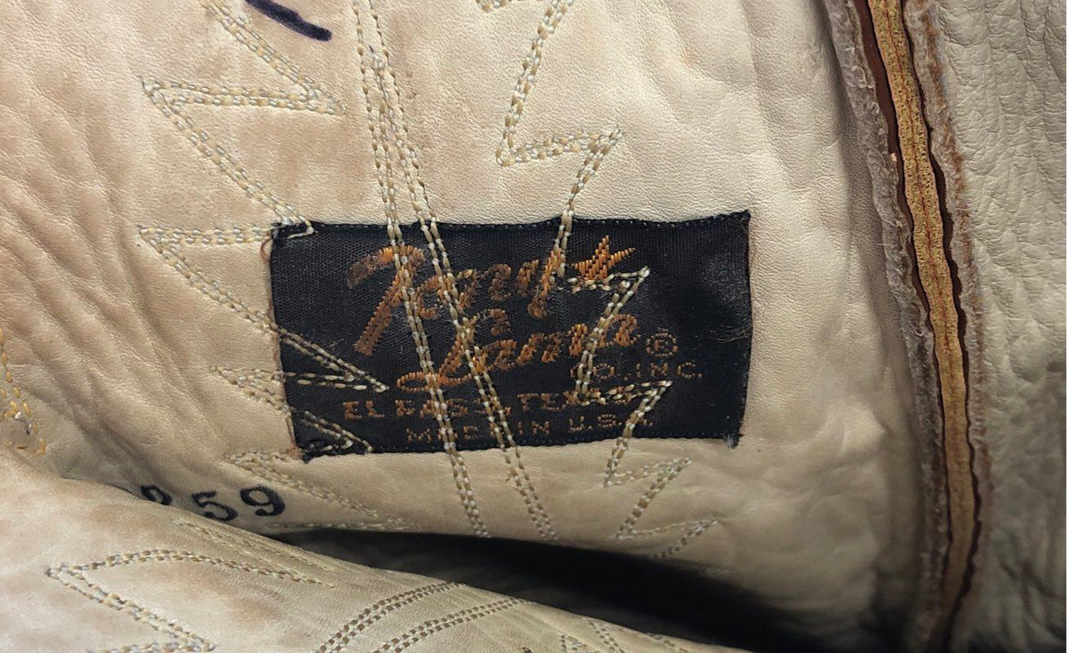 Vintage 80s Tony Lama Two Tone Brown Tan Leather Western Cowboy Boots Size 8D