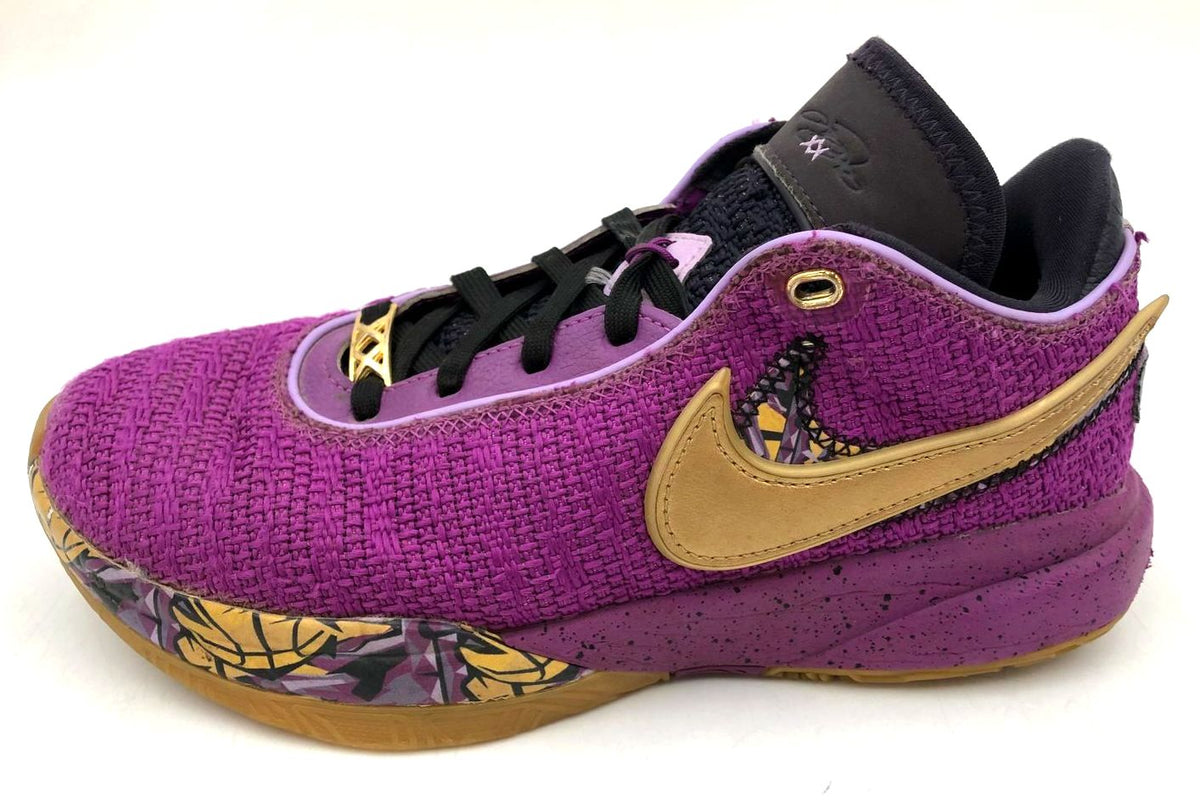 Nike Lebron 20 GS 'Young Heirs' Purple/Gold/Black Sneakers - Size 6Y (+COA)