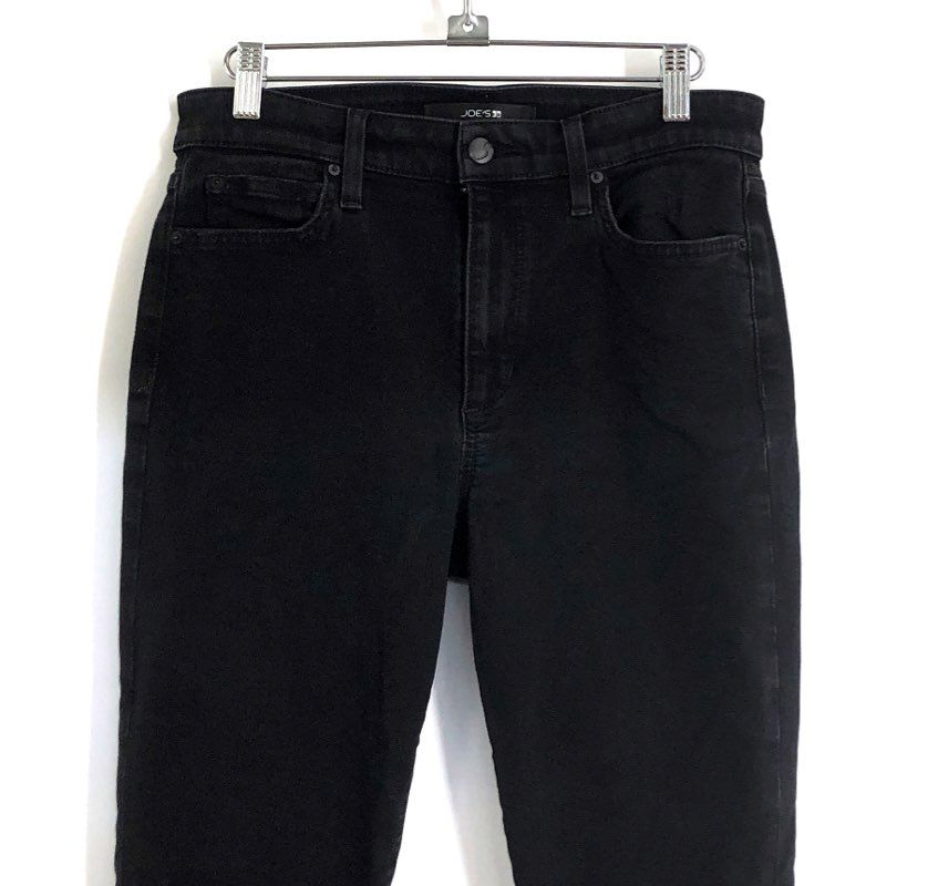 Joe's Jeans Women's The Charlie Flawless High Rise Skinny Black Raw Hem Sz 28