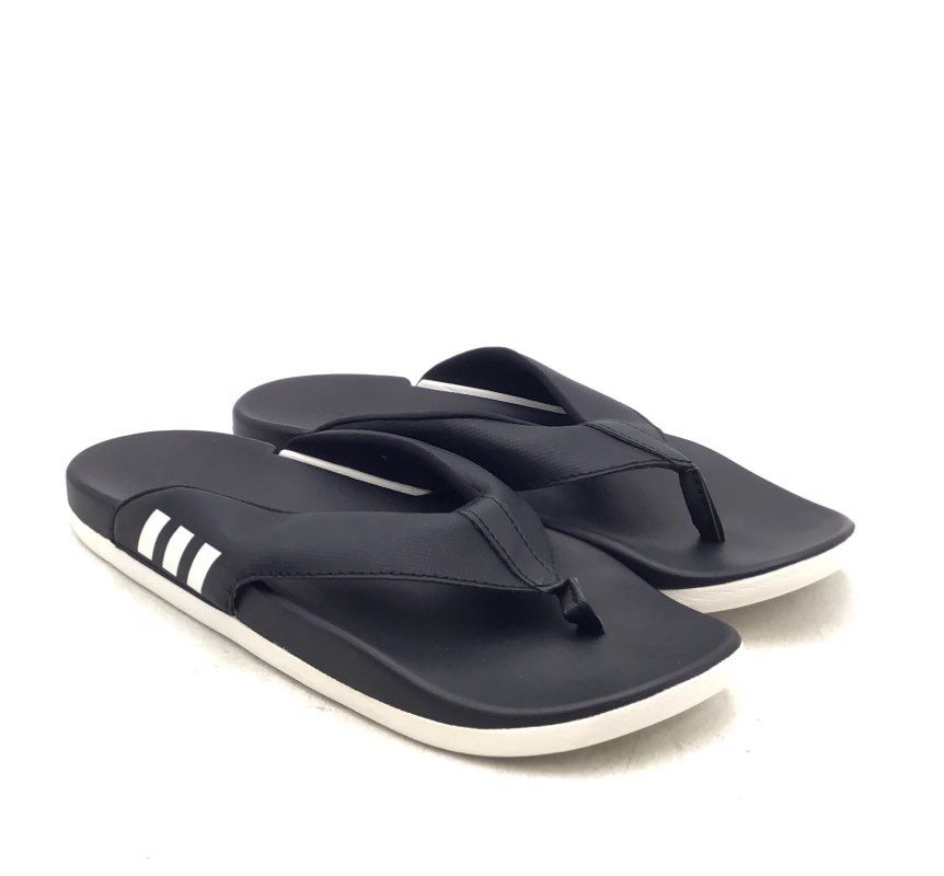 Adidas Men&#39;s Adilette Comfort HQ4458 Black Slip-On Flip-Flop Sandals - Size 8