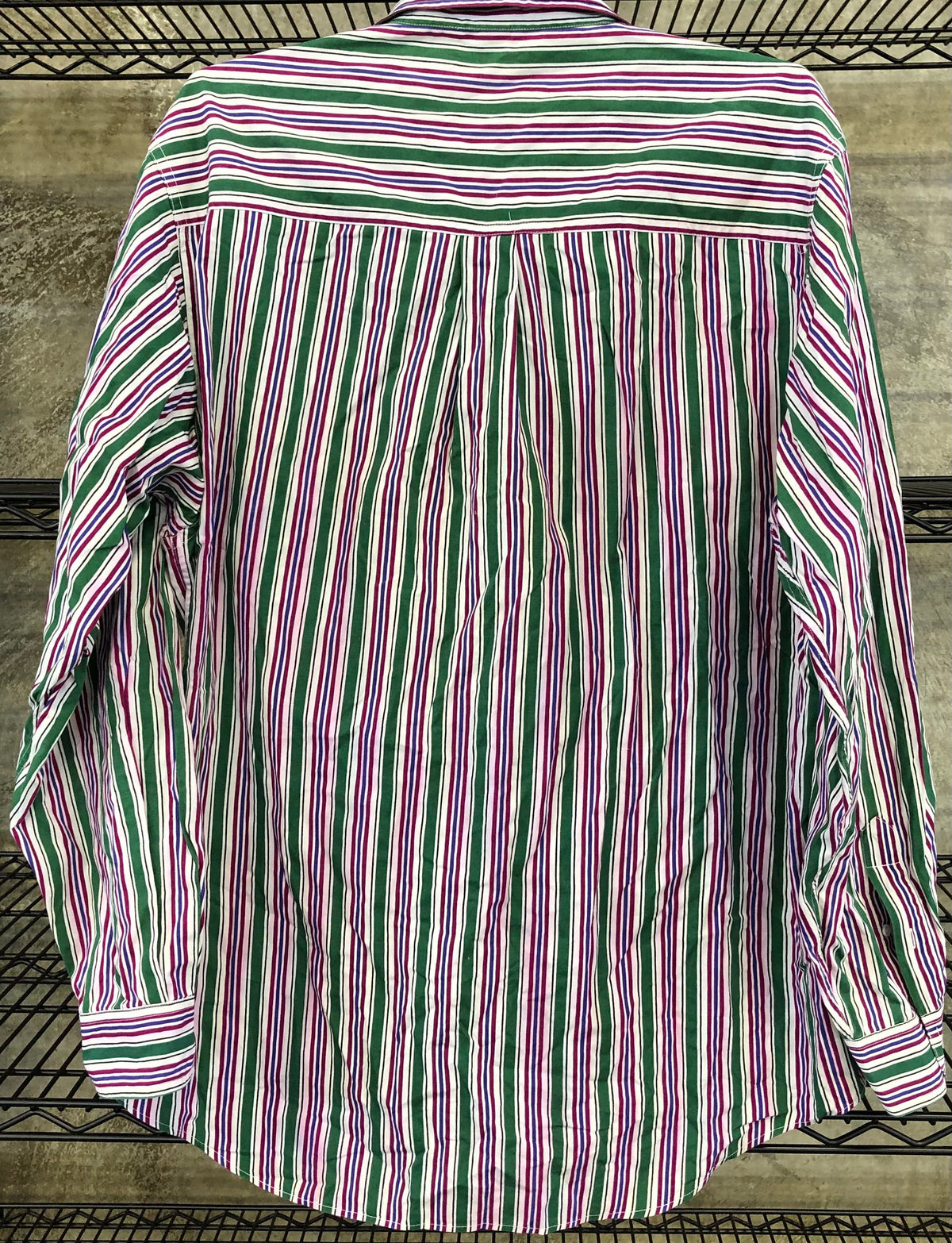 Vintage 80s Christian Dior Monsieur Striped Button Down Shirt Made in USA Sz L