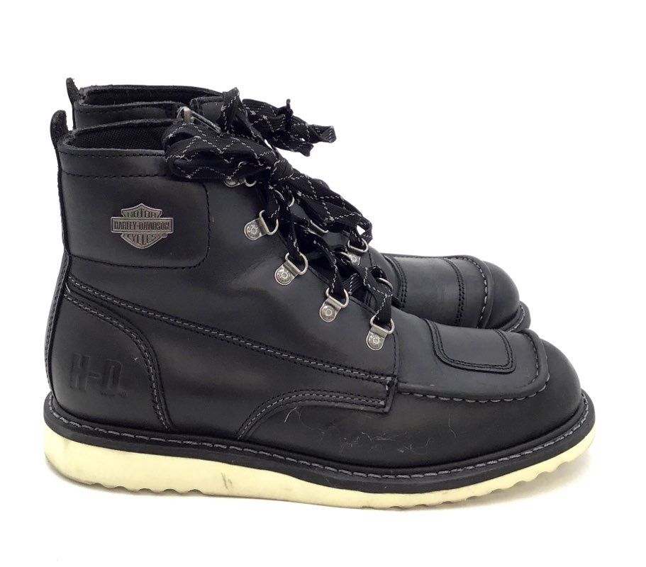 Harley-Davidson Bremen Black Leather Motorcycle Riding Boots Men's Size 10