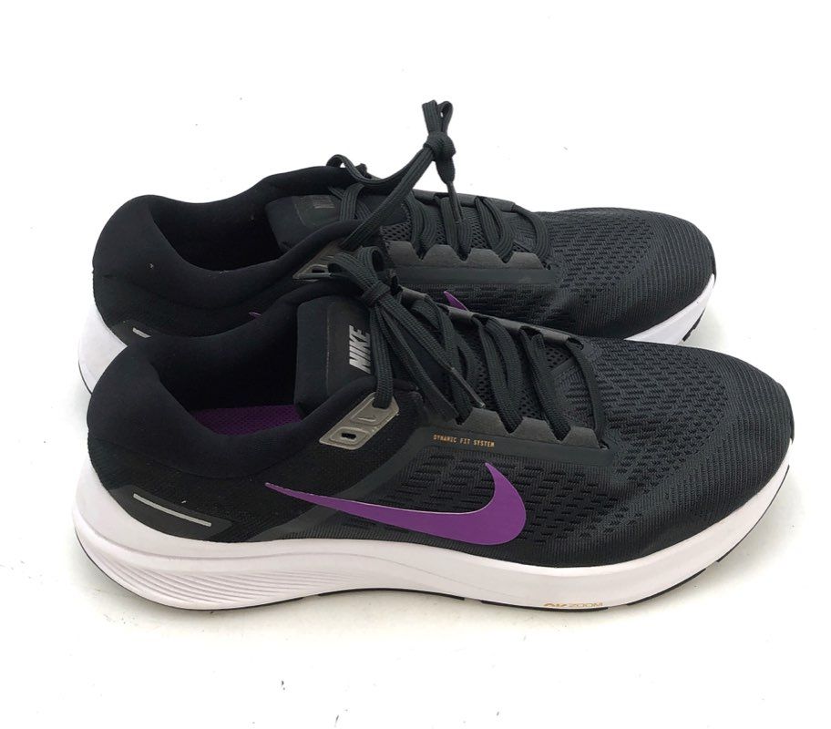 Nike Air Zoom Structure 24 Black Hyper Violet Running Shoes Men's Size 11.5