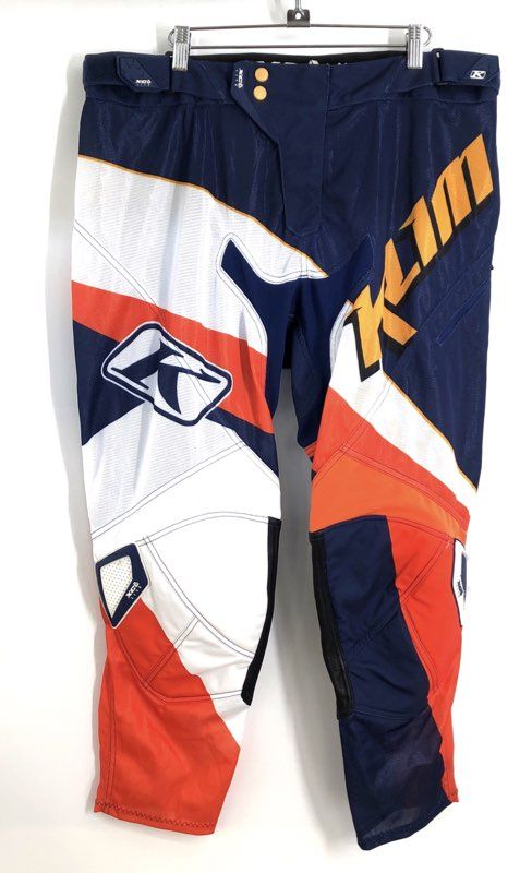 Klim Men's XC Lite Motocross Off-Road Pants Blue Orange White Sz 38