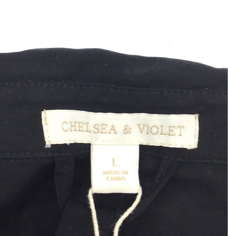 Chelsea & Violet Women's Black Long Sleeve Button Front Maxi Dress L NWT