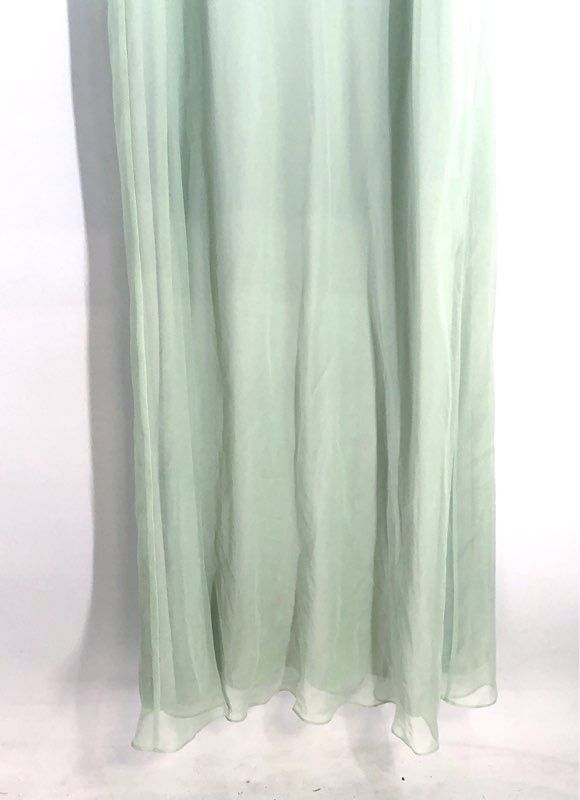 Adrianna Papell Women's Mint Green One Shoulder Rosette Chiffon Gown NWT Sz 18