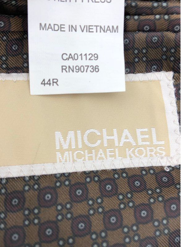 NWT Michael Kors Men&#39;s Brown Notch Lapel Single-Breasted Blazer - Size 44R