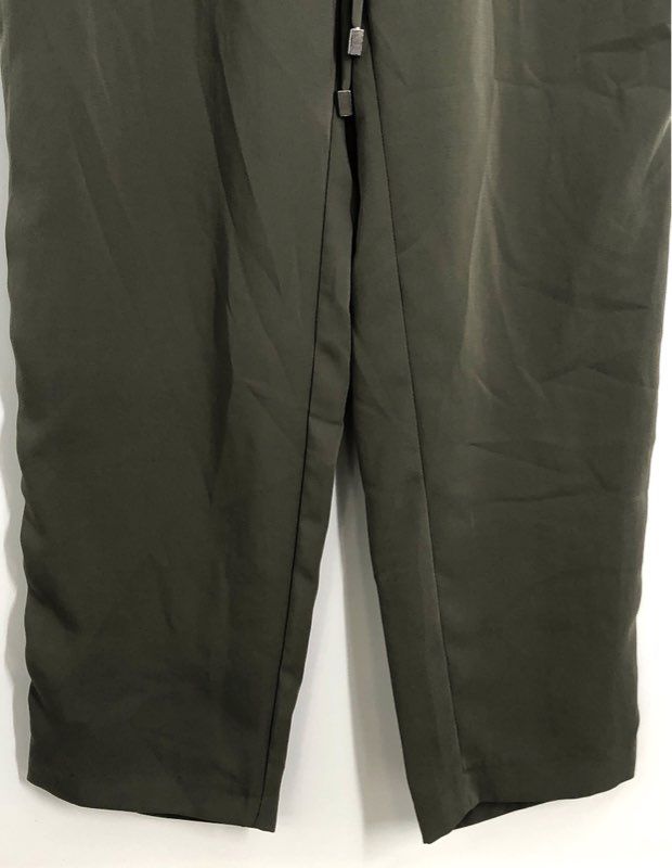 Zara Women's Olive Green Tapered Jogger Pants Drawstring Pleated Front Size S