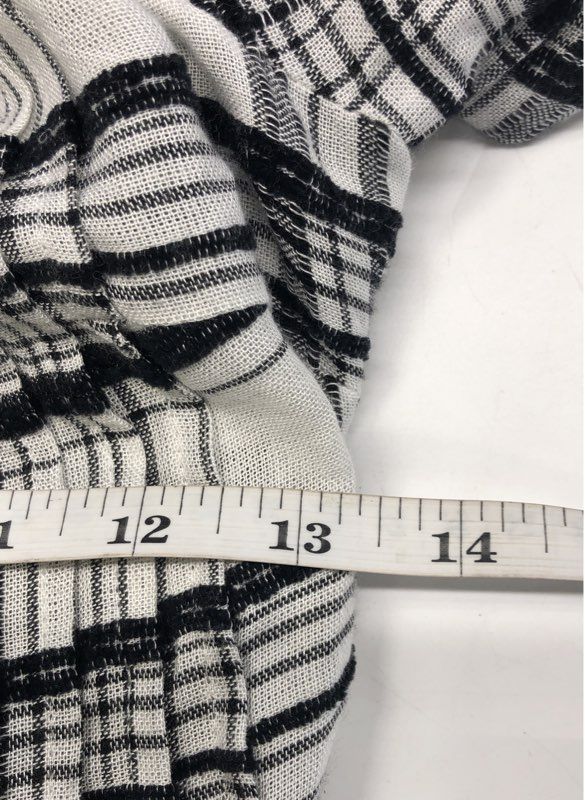 Anthropologie Women's Black White Plaid Grid Tunic Blouse High Low Sz 2 NWT