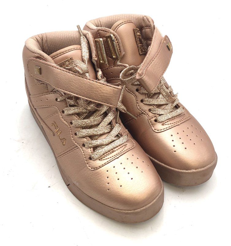 Fila F-13 Rose Gold Metallic High Top Sneakers Women's Size 7