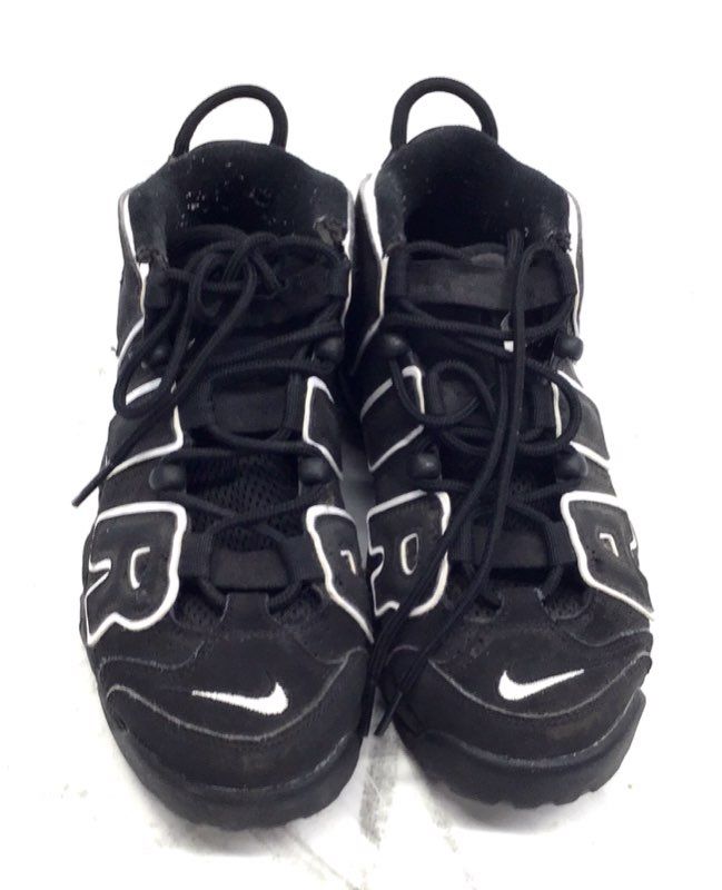 Nike Air More Uptempo Black White GS Basketball Shoes Size 5.5Y