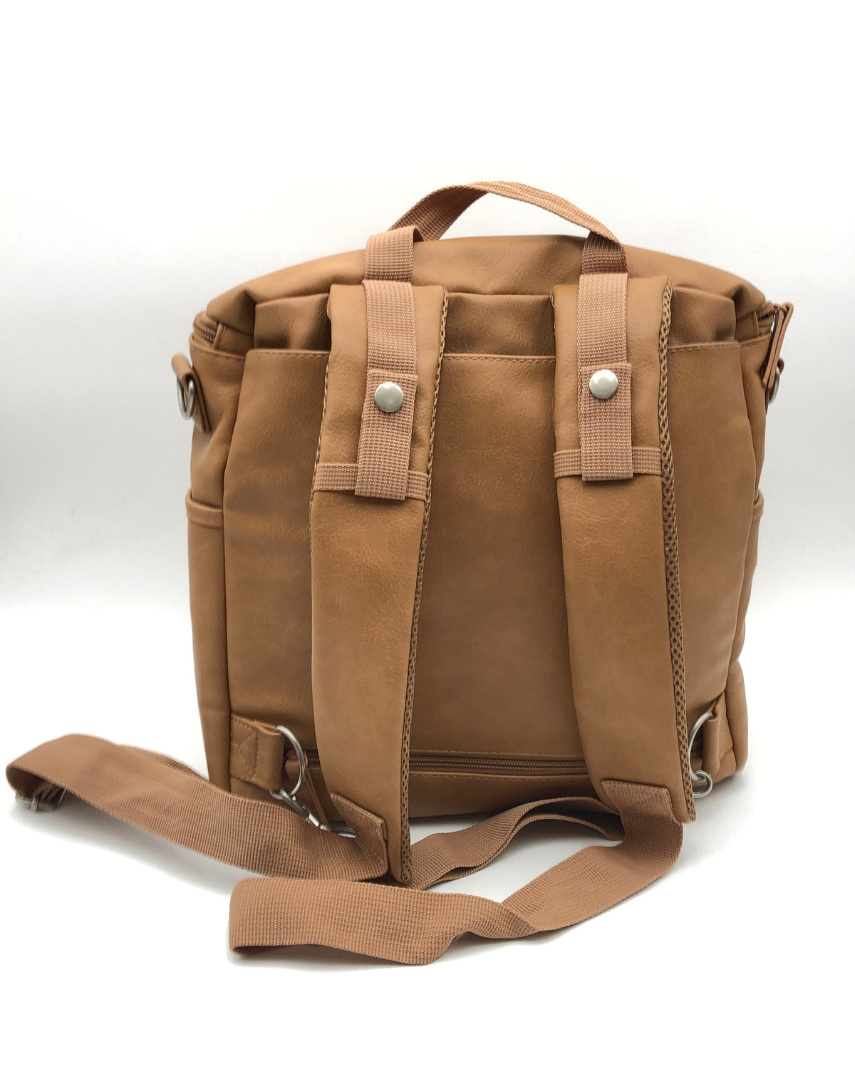 Baby Innovations Brown Faux Leather Diaper Bag Backpack Travel Unisex