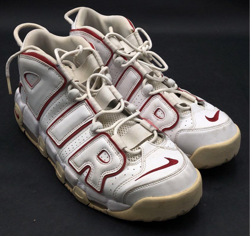 Nike Air More Uptempo White Varsity Red Basketball Shoes Size 11