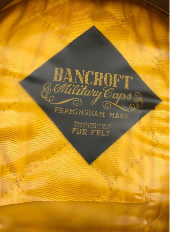 Vintage 80s Bancroft Men's US Army Officer Service Cap Green Fur Felt Pak-Cap