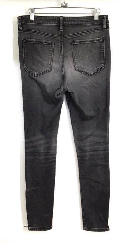 Athleta Women's Faded Black Ankle Zip Skinny Stretch Denim Jeans Sz 6