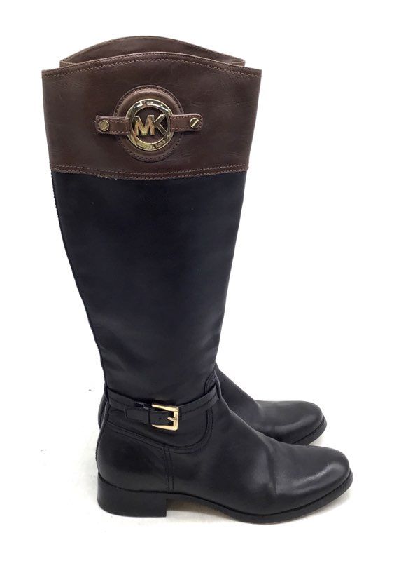 Michael Kors Women's Black Brown Riding Boots - Size 8.5M