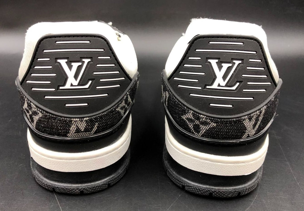 Louis Vuitton Inspired Men's Signature LV Monogram Black/White Sneakers - Sz 45
