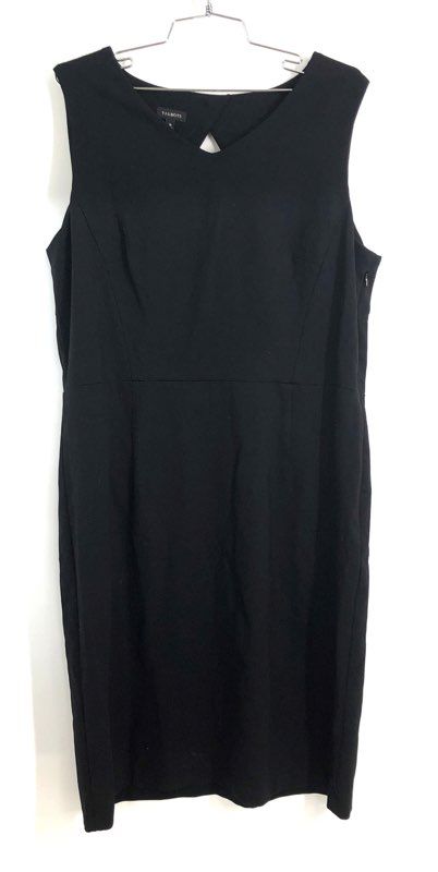 Talbots Women's Black Sleeveless V-Neck Keyhole Back Sheath Dress NWT Sz 16